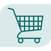 Shopping cart over light green background Shopping cart over light green background