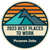 2023 best place to work badge, from Purpose Jobs