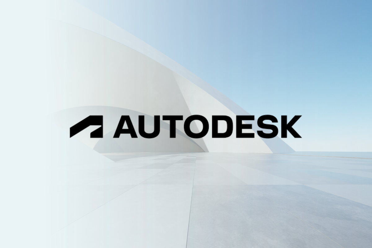 Modern structure overlaid with Autodesk logo