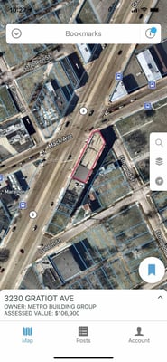 A view of the satellite view map layer in the Regrid Property App