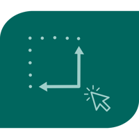 Green icon of a mouse pointer clicking area