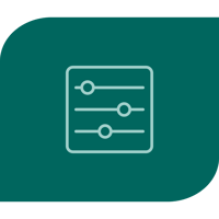 Icon of customisation settings on green background