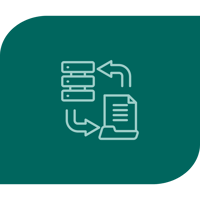 Icon of data transfer on green background