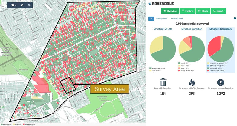 Map of Ravendale property survey area.