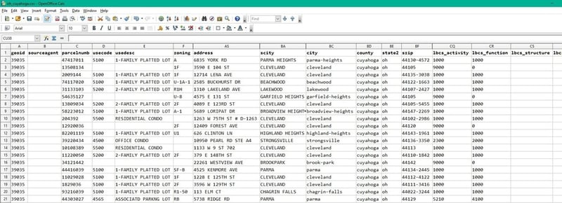 Regrid bulk delivered data CSV columns