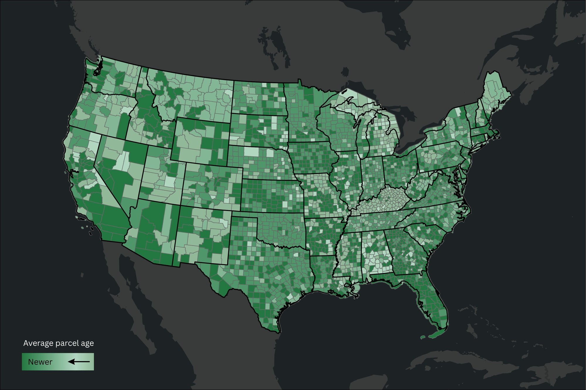 Parcel age map
