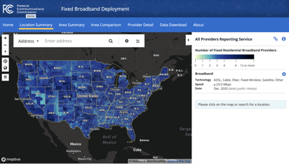 FCC Broadband coverage map