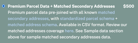 Premium Parcel Data + Matched Secondary Addresses