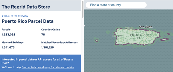 Puerto Rico in the Regrid Data Store