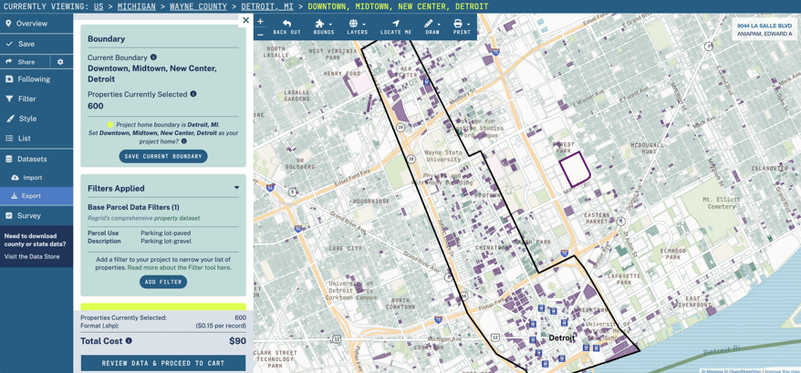 Export data from Regrid Pro