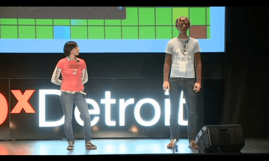 Jerry and Mary, two Regrid co-founders, talk inchvesting at TedX Detroit