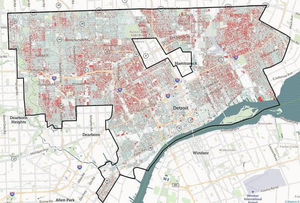 Vacancy data for the city of Detroit, 2020