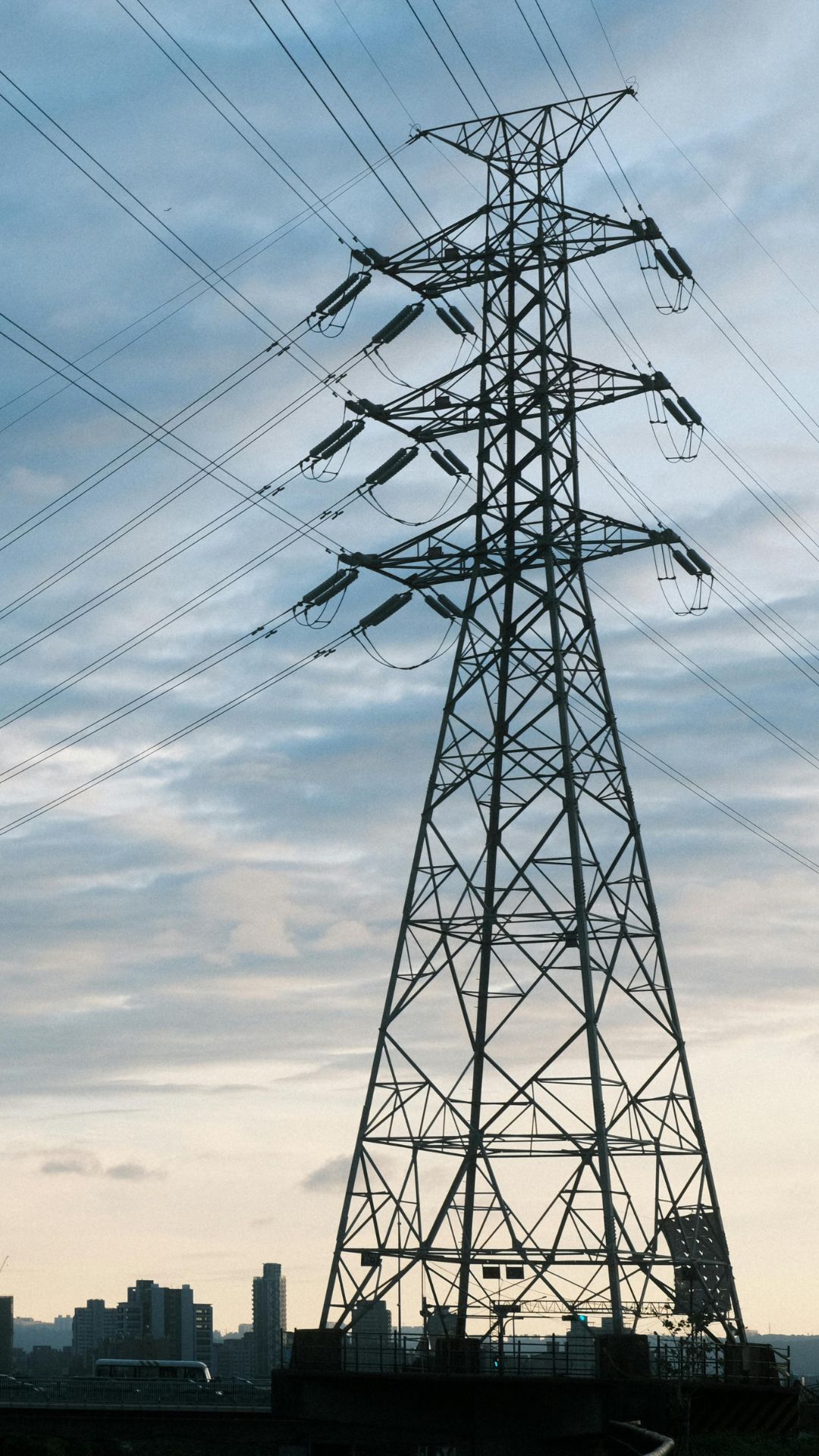 Power pole in a field