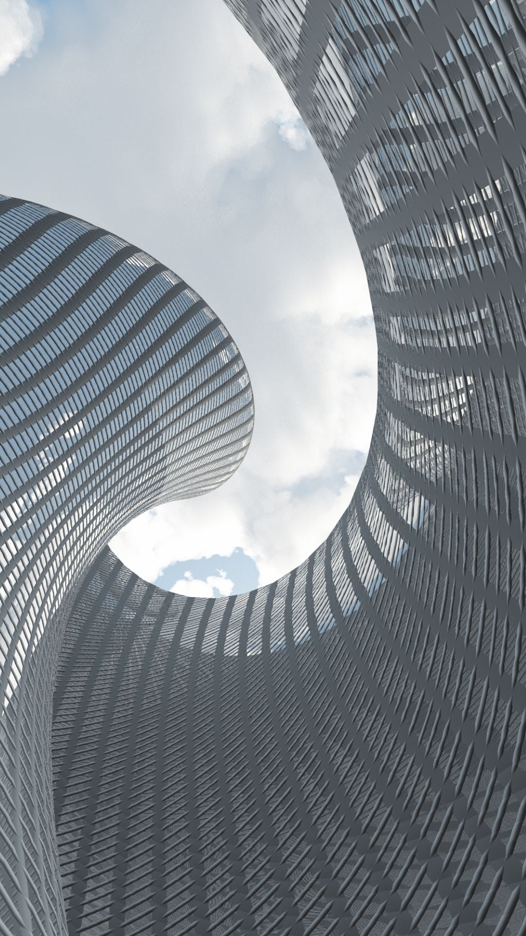 Bottom up view of architectural building