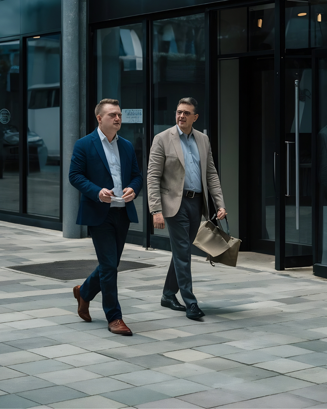 Business people walking down the street