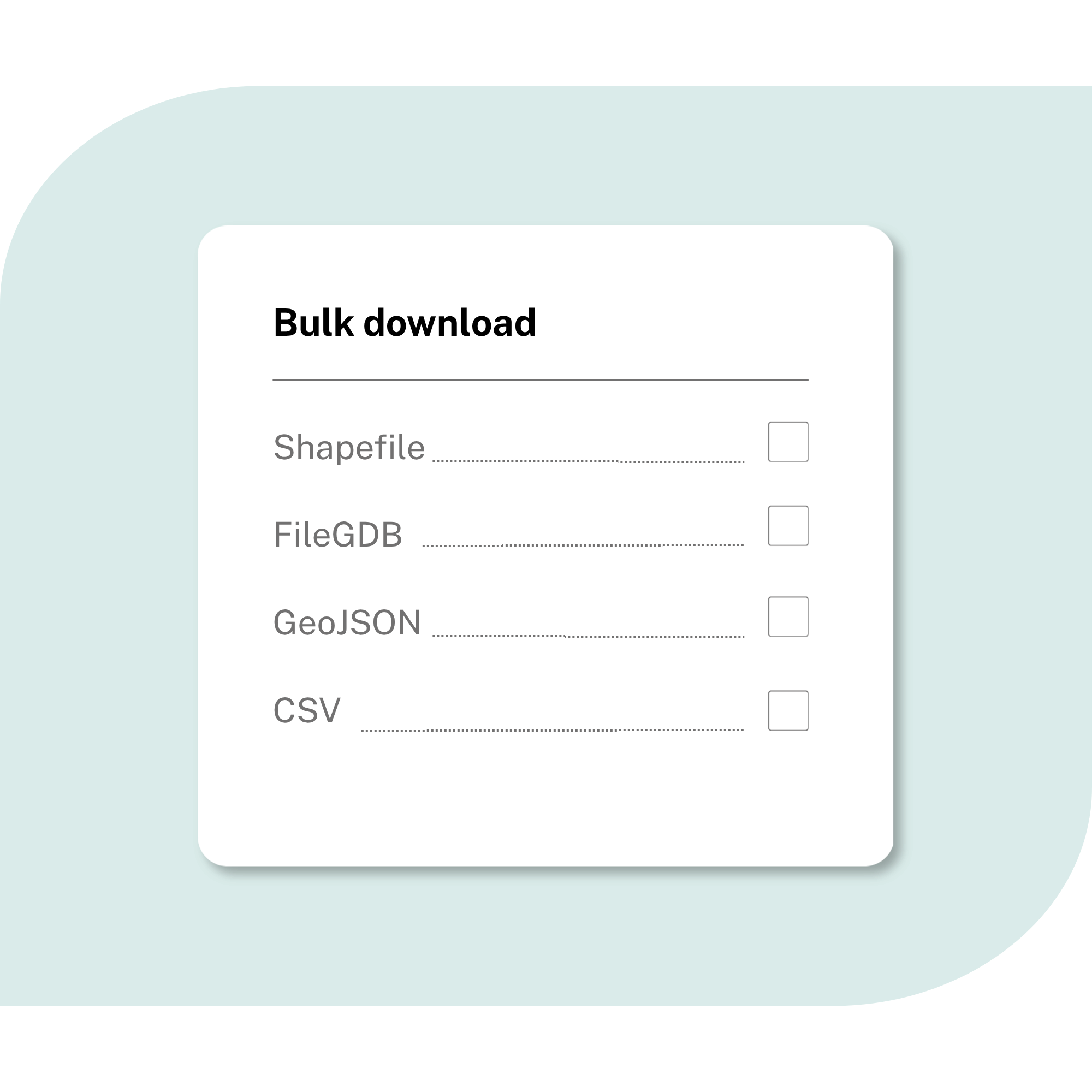 Image showing data format download options for Regrid data store