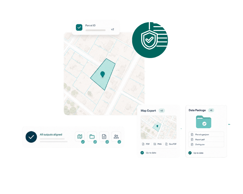 Parcel map with attributes and icons