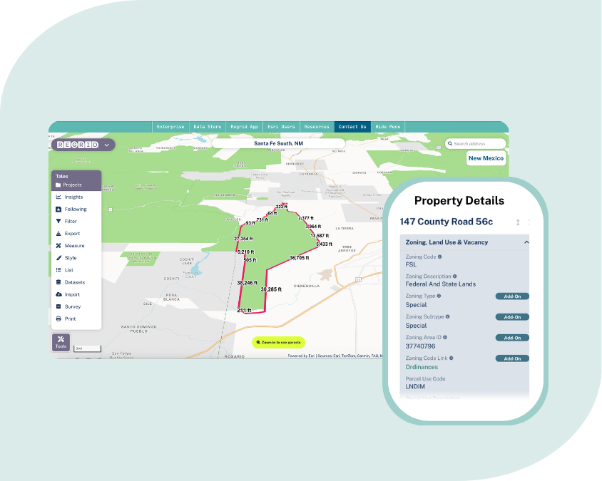 Regrid app map showing property outline and details-1
