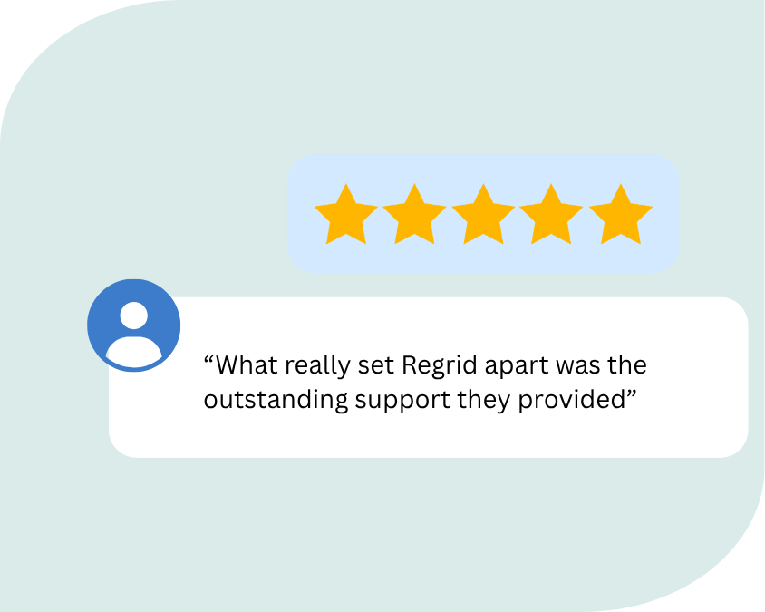 Text box showing Regrid review and five star rating-1